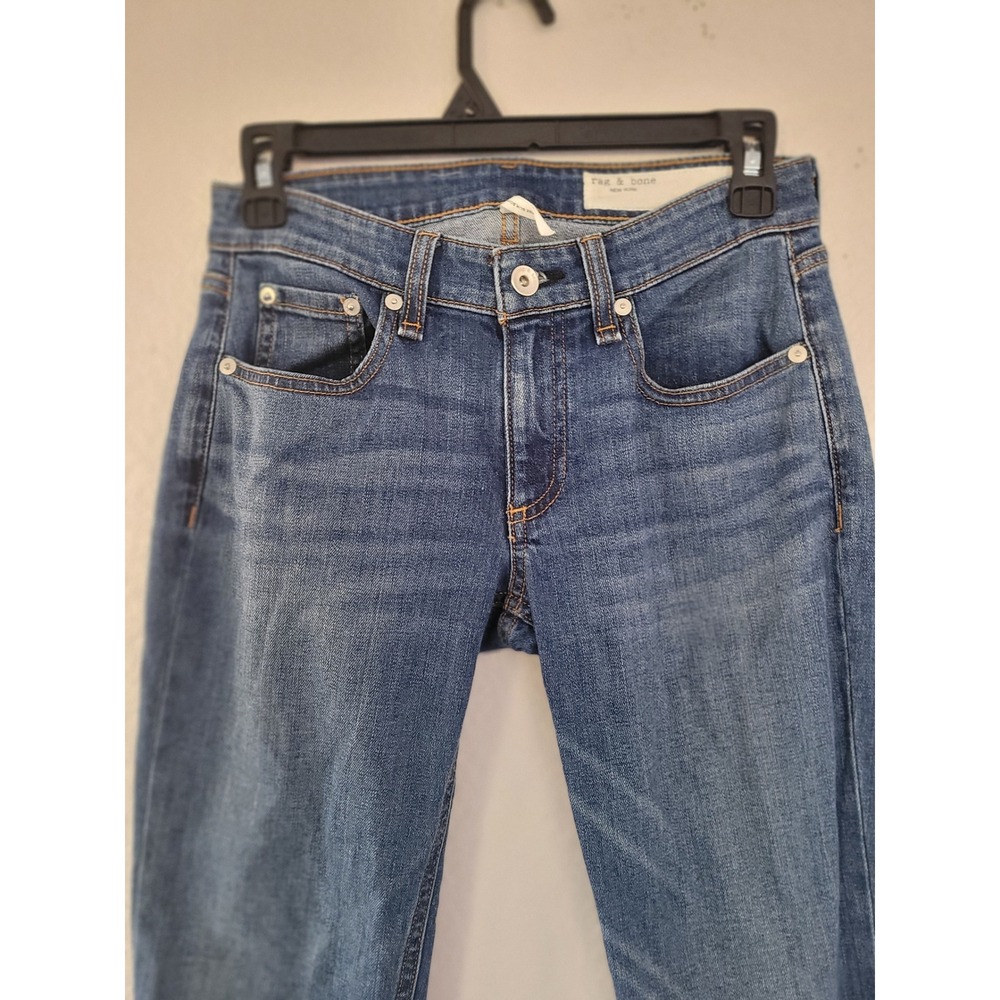 Rag & Bone Dre Low-Rise Slim Boyfriend Jeans Bellview Wash Blue Size 23 #9 - Picture 2 of 7